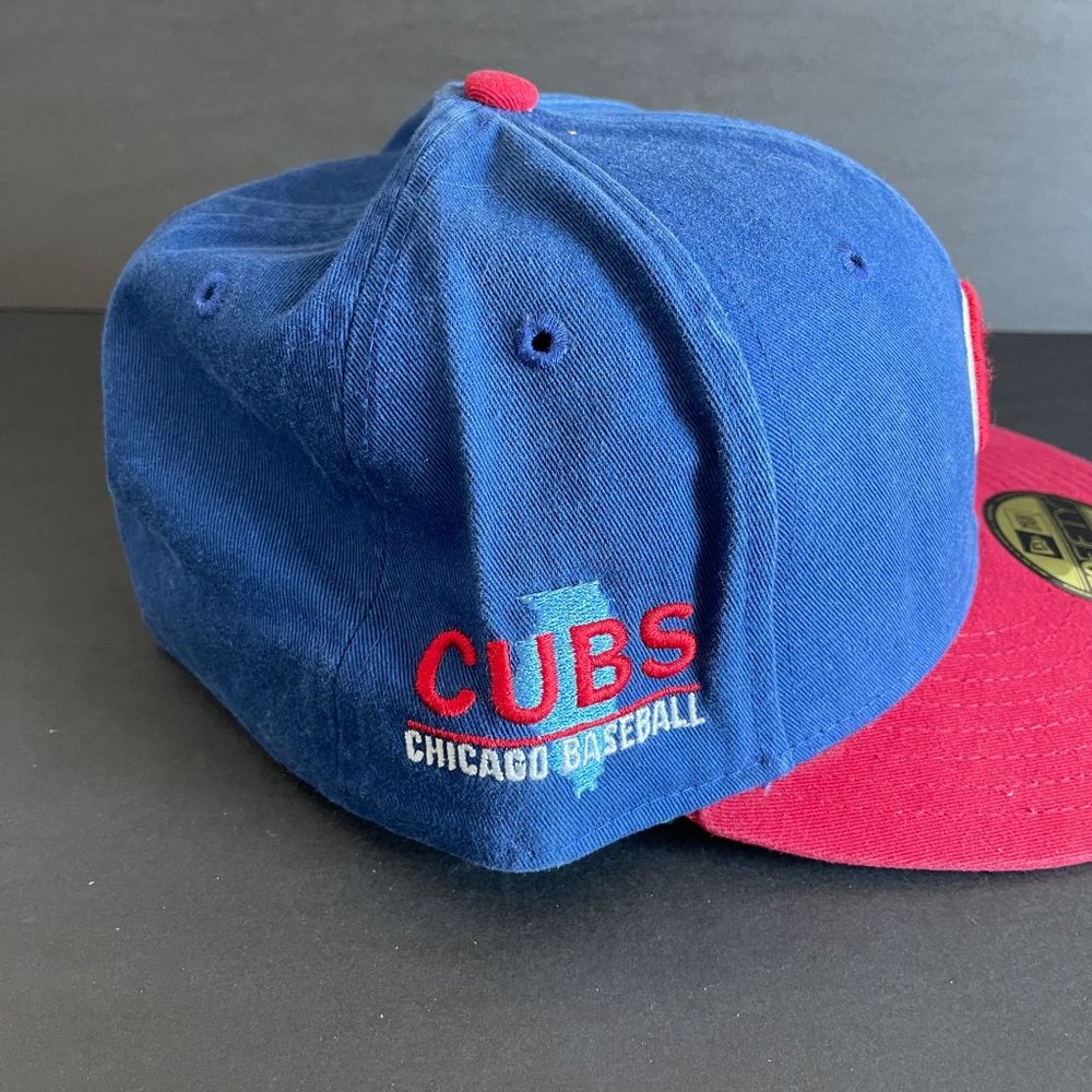 New Era 59 Fifty Chicago Cubs Illinois Side Patch, Size 7 1/2 New - Picture 2 of 5